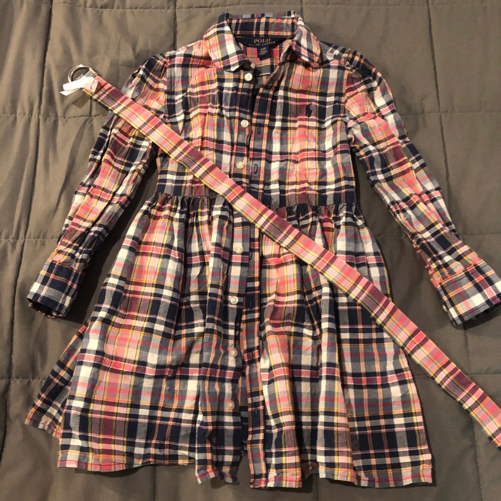 Girls plaid polo dress